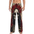 thumbnail image 1 of Logiee Gothic Skull With Roses Print Pajama Pants for Men,Men’s Pajama Bottoms,Mens PJ Pants with Pockets & Button Fly-3X-Large, 1 of 6