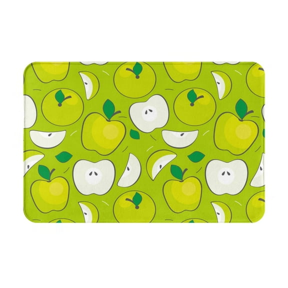 Logiee Green Apple Print Welcome Mats for Entryway,Door Mat for Front Door,Entry Mat,Doormat for Garden, Garage, Patio, Home, Porch Decor