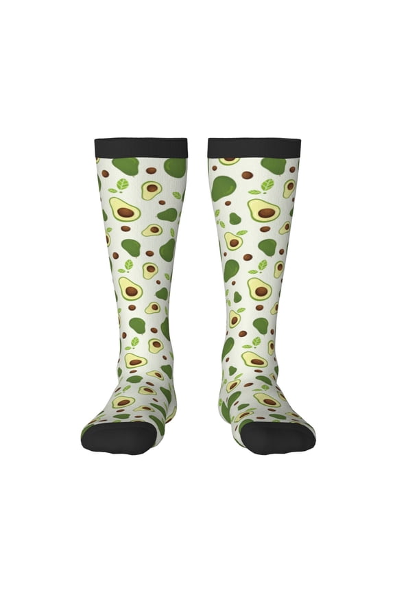 Green Avocado Print Gift Stocking Stuffers,Adult Stockings,Novelty Socks,Funny Socks Birthday Running Walking Sleeping