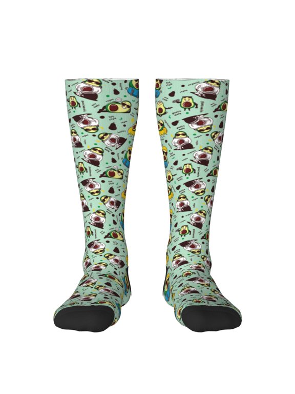 Green Cute Avocado Print Gift Stocking Stuffers,Adult Stockings,Novelty Socks,Funny Socks Birthday Running Walking Sleeping