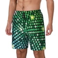 thumbnail image 1 of Logiee Green Disco Lights Print Men's Swim Trunk,Quick Dry Board Shorts ,Men's Swim Trunks with Compression Liner, Bathing Suits with Pockets-3X-Large, 1 of 6