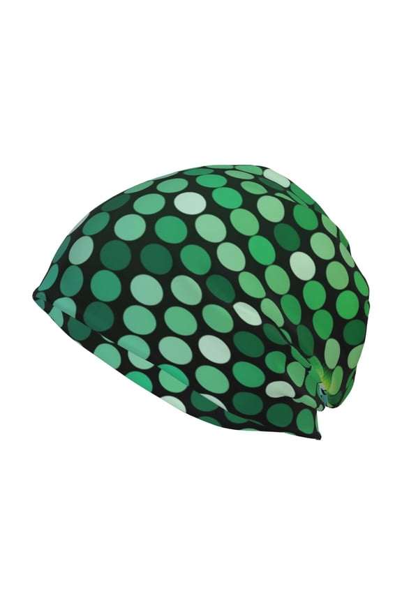 Green Disco Lights Print Unisex Knit Beanie for Men Women Winter Hat,Beanies Skull Caps