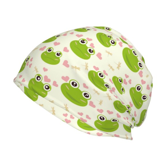 Logiee Green Frog Print Unisex Knit Beanie for Men Women Winter Hat,Beanies Skull Caps