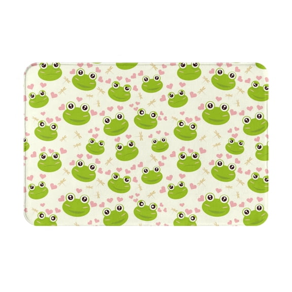 Logiee Green Frog Print Welcome Mats for Entryway,Door Mat for Front Door,Entry Mat,Doormat for Garden, Garage, Patio, Home, Porch Decor