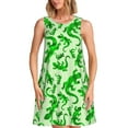 thumbnail image 1 of Logiee Green Lizard Print Summer Dresses for Women,Beach Sleeveless Flowy Pocket Tshirt Tank Sundresses,Women's Sleeveless Dress, 1 of 7