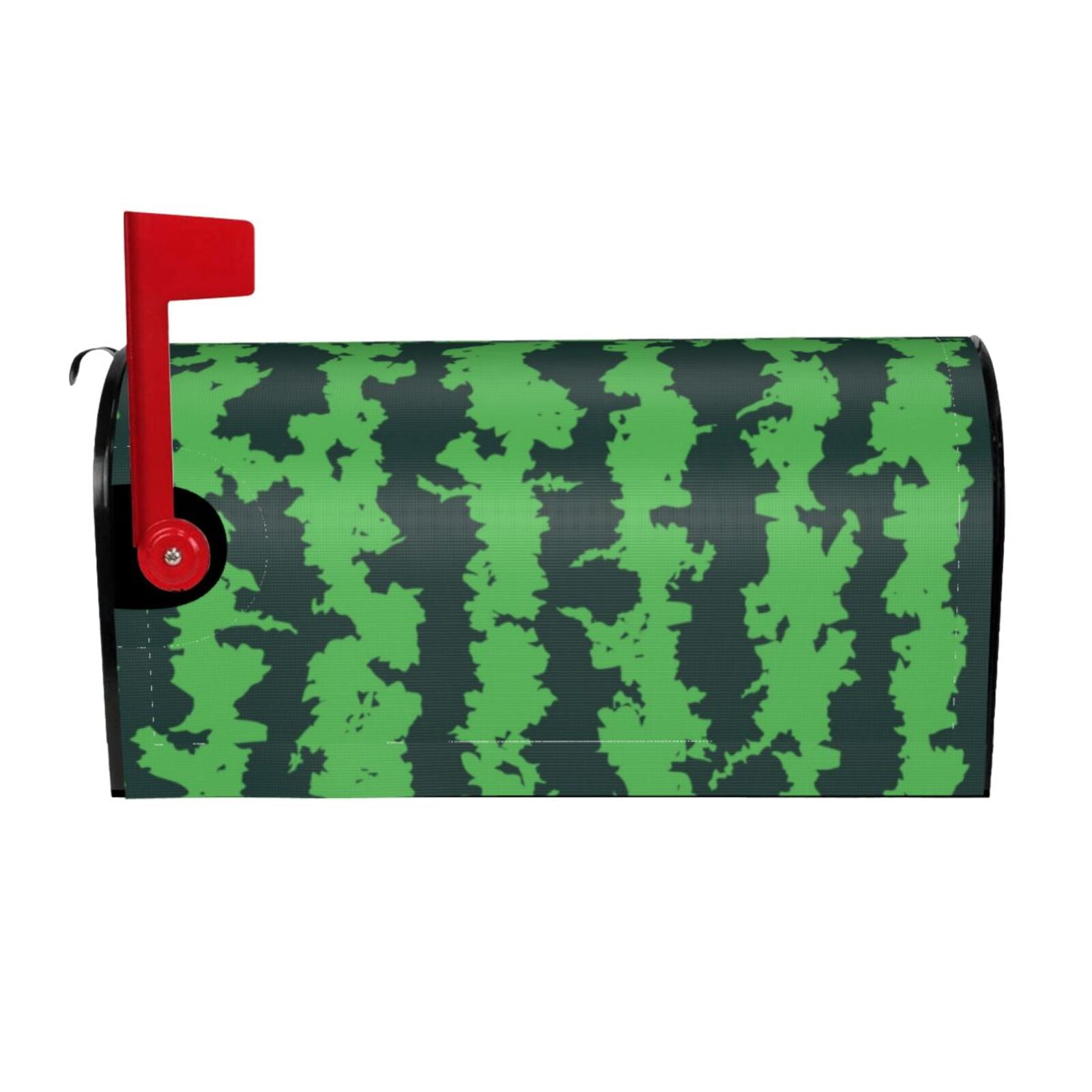 Logiee Green Stripes Of Watermelon Print Post Letter Box Wrap Decor, Mailbox Cover Suitable for Standard Mailbox and Large Size Mailbox,Outdoor Yard Decoration-21x18 in