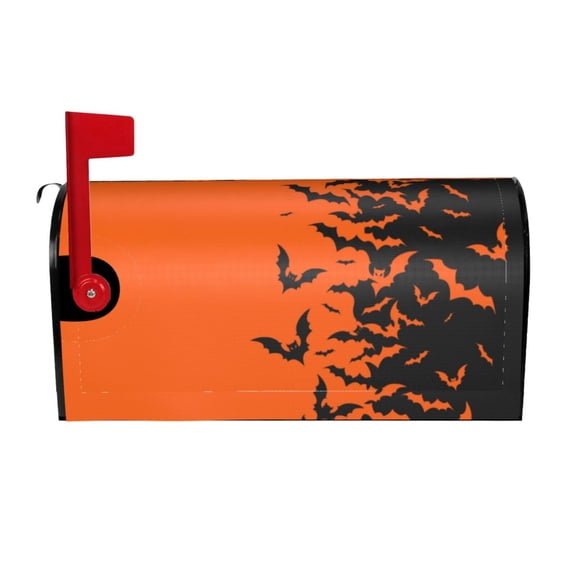 Logiee Halloween Bats Print Post Letter Box Wrap Decor, Mailbox Cover Suitable for Standard Mailbox and Large Size Mailbox,Outdoor Yard Decoration-21x18 in