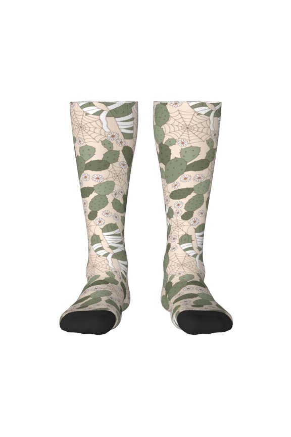 Halloween Cactus Print Gift Stocking Stuffers,Adult Stockings,Novelty Socks,Funny Socks Birthday Running Walking Sleeping