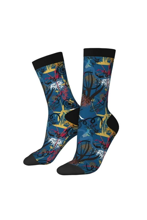 Halloween Elements Print Adult Socks for Men & Women,Calf Socks, Ankle Socks,Boots Socks,Breathable Casual Sock,Unisex Crew Socks