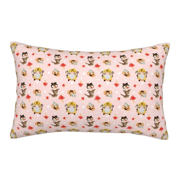 Logiee Halloween Gnomes Print Pillow Case,Throw Pillow Covers, Double Sided Plush Cushion Cover for Couch Sofa Bed, Only Pillowcase-14"x20"