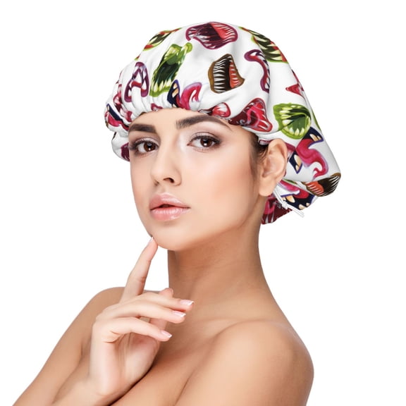 Logiee Halloween Mouth Print Silk Bonnet Satin Bonnet for Sleeping Women and Men,Double Layer Hair Bonnet for Curly Braids Hair