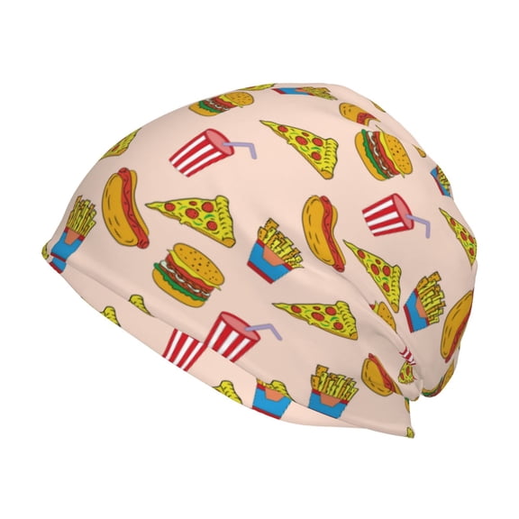 Logiee Hamburger Pizza Coke Print Unisex Knit Beanie for Men Women Winter Hat,Beanies Skull Caps