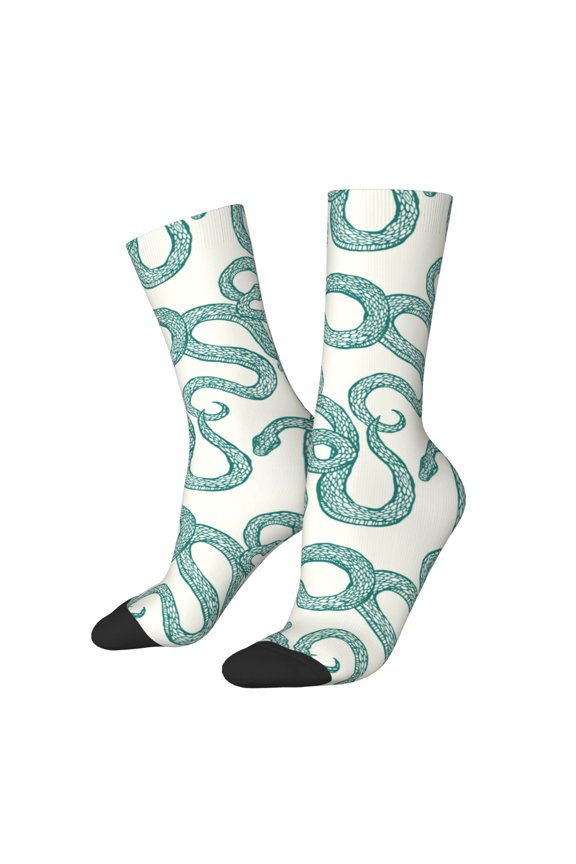 Hand Drawn Snake Print Adult Socks for Men & Women,Calf Socks, Ankle Socks,Boots Socks,Breathable Casual Sock,Unisex Crew Socks