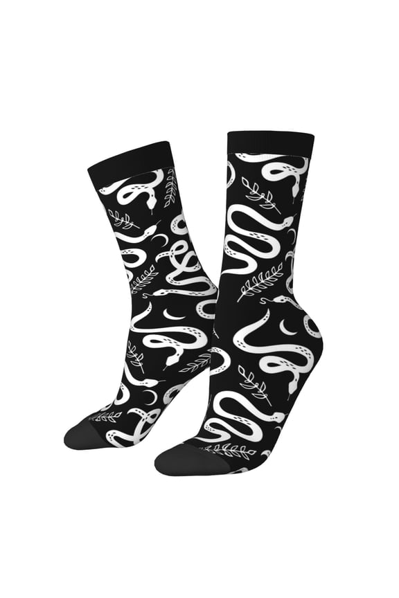 Hand Drawn Snake Print Adult Socks for Men & Women,Calf Socks, Ankle Socks,Boots Socks,Breathable Casual Sock,Unisex Crew Socks