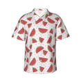 thumbnail image 1 of Logiee Hand Drawn Watermelon Print Mens Hawaiian Shirts,Loose-Fit Short Sleeve Button Down Tropical Aloha Beach Shirt,Summer Vacation Wedding Tops,Medium, 1 of 7
