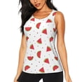 thumbnail image 1 of Logiee Hand Drawn Watermelon Print Women's Workout Tank Top, Dry Fit Summer Tank Top,Gym Yoga Workout Sports Tee,Sleeveless Athletic Shirts-Small, 1 of 7