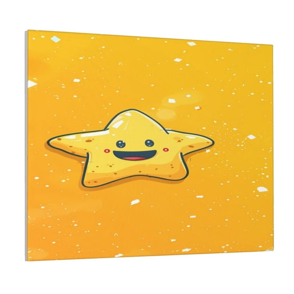 Logiee Happy Cartoon Star Print Canvas Wall Art ,Art Poster,Canvas Decorative Picture,Decor Wall Pictures for Living Room Bedroom Bathroom,Ready to Hang