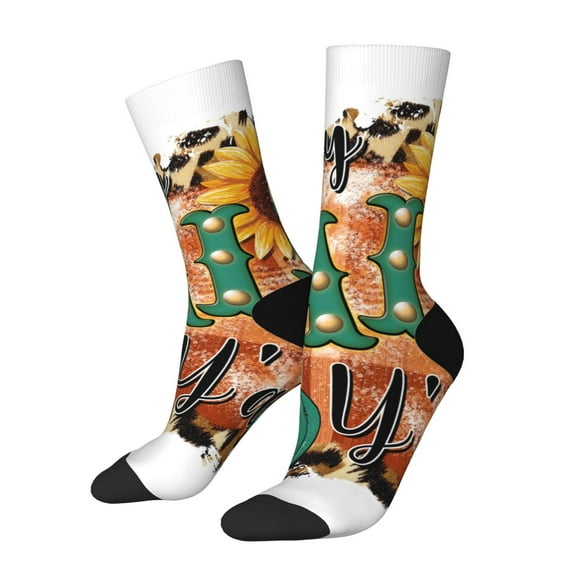 Logiee Happy Fall Y'All Print Adult Socks for Men & Women,Calf Socks, Ankle Socks,Boots Socks,Breathable Casual Sock,Unisex Crew Socks
