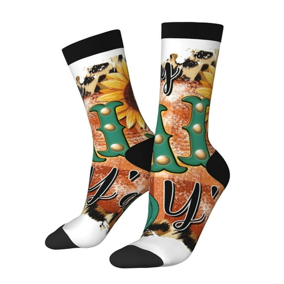 Logiee Happy Fall Y'All Print Adult Socks for Men & Women,Calf Socks, Ankle Socks,Boots Socks,Breathable Casual Sock,Unisex Crew Socks