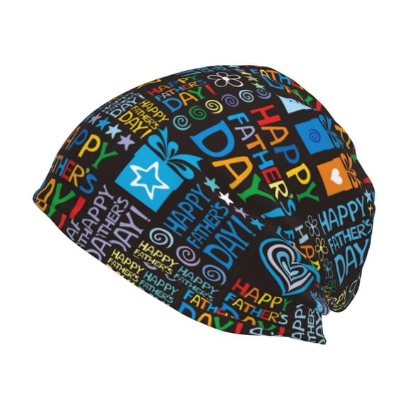 Logiee Happy Father Day Print Unisex Knit Beanie for Men Women Winter Hat,Beanies Skull Caps