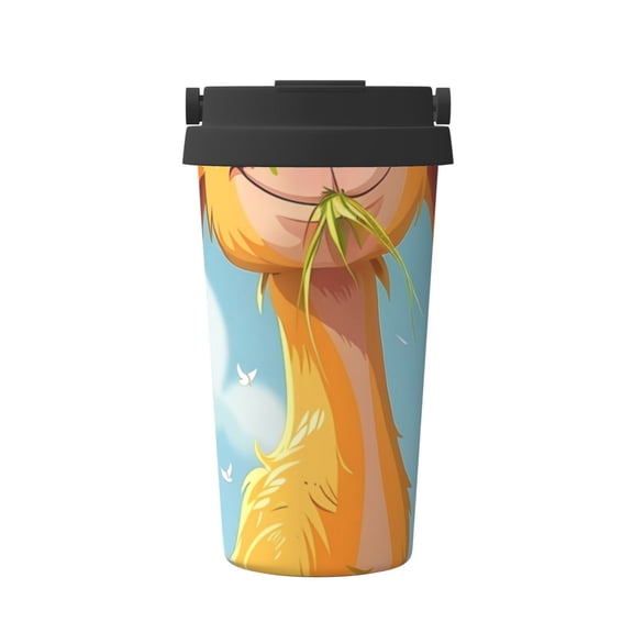 Logiee Happy Goat In Meadow Print Stainless Steel Coffee Tumbler, Travel Coffee Mug, Insulated Coffee Mug with Lid, Spill Proof Coffee Cup, Portable Thermal Mug