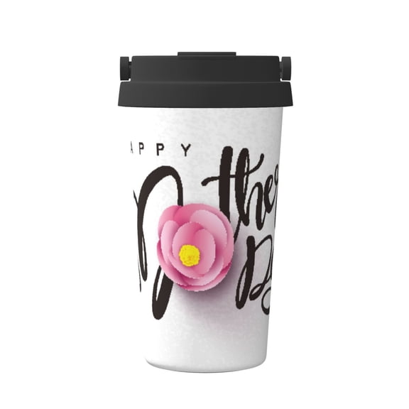 Logiee Happy Mother's Day (3) Print Stainless Steel Coffee Tumbler, Travel Coffee Mug, Insulated Coffee Mug with Lid, Spill Proof Coffee Cup, Portable Thermal Mug