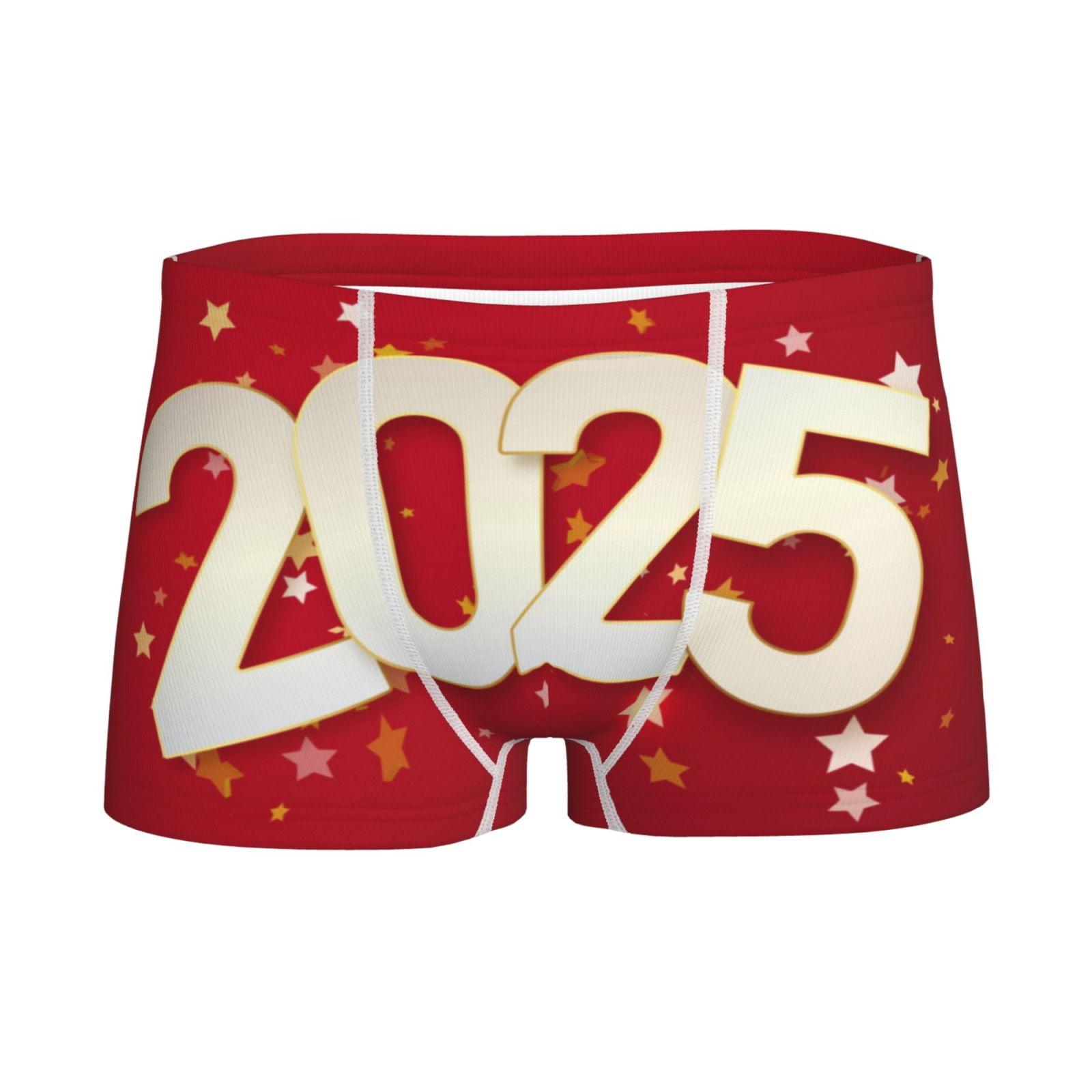 Logiee Happy New 2025 Year Print Boys' Boxer Briefs,Tween Boy Underwear