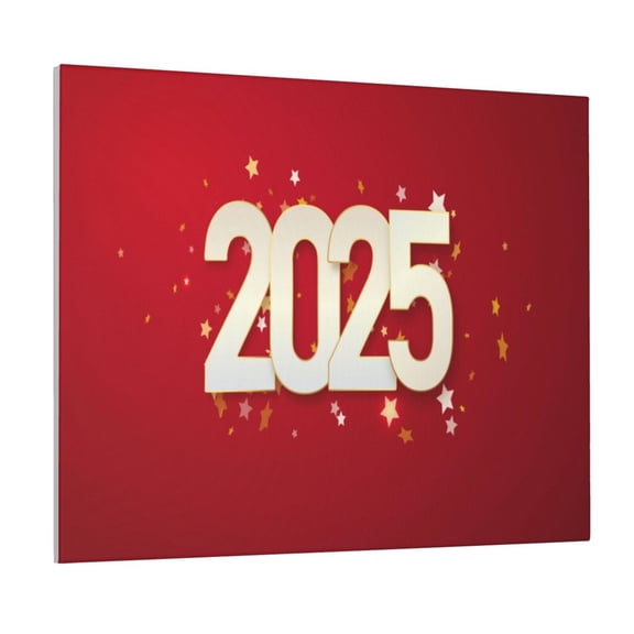 Logiee Happy New 2025 Year Print Canvas Wall Art ,Art Poster,Canvas Decorative Picture,Decor Wall Pictures for Living Room Bedroom Bathroom,Ready to Hang