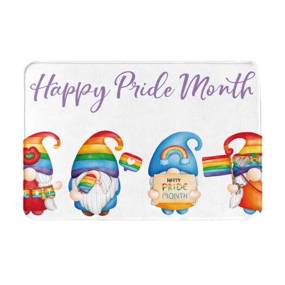 Logiee Happy Pride Month Gnome Print Welcome Mats for Entryway,Door Mat for Front Door,Entry Mat,Doormat for Garden, Garage, Patio, Home, Porch Decor