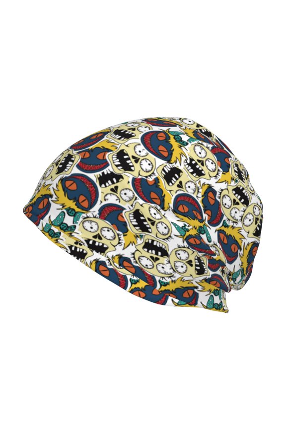 Happy Skeleton Print Unisex Knit Beanie for Men Women Winter Hat,Beanies Skull Caps