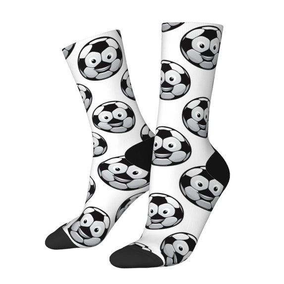 Logiee Happy Soccer Print Adult Socks for Men & Women,Calf Socks, Ankle Socks,Boots Socks,Breathable Casual Sock,Unisex Crew Socks