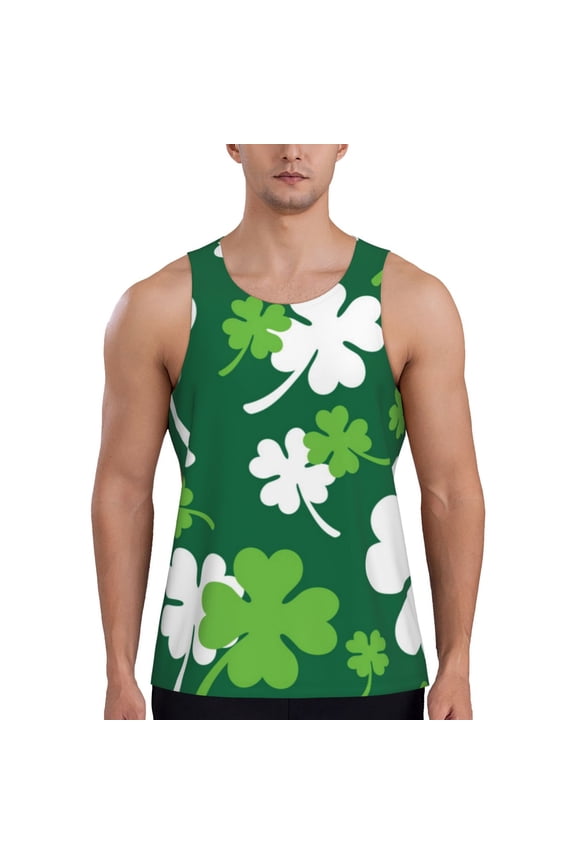 Happy saint Patricks day Print Men's Workout Tank Top,Quick Dry Workout Tank Top,Gym Muscle Tee,Fitness Bodybuilding Sleeveless T Shirt-XX-Large