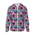 thumbnail image 1 of Logiee Hawaii Palms Print Men's Women Light Jacket Full Zip Sun Protection Hoodie Long Sleeve Sun Shirts for Men Hiking Fishing Zip Pockets-X-Large, 1 of 8