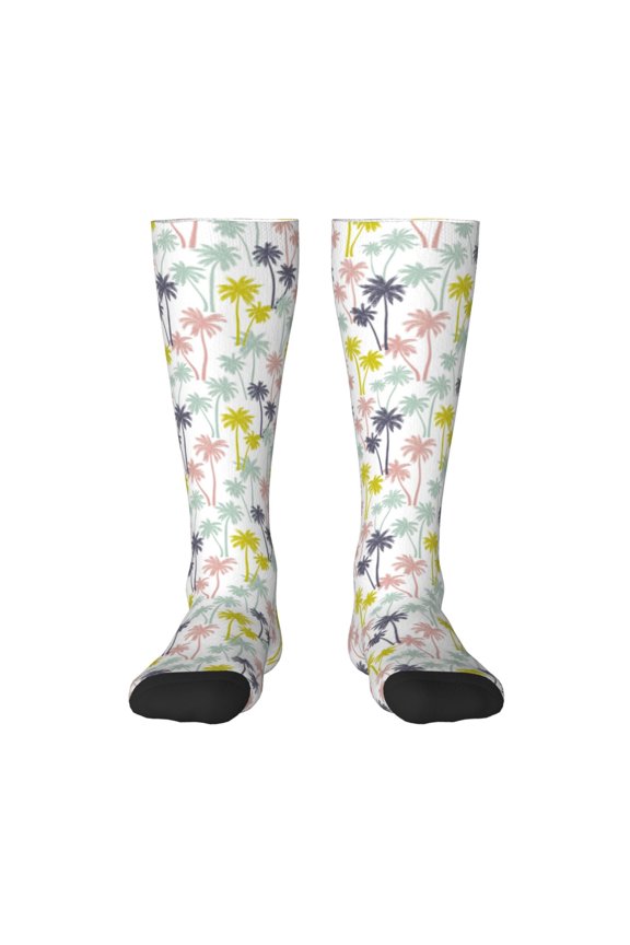 Hawaiian Coconut Tree Print Gift Stocking Stuffers,Adult Stockings,Novelty Socks,Funny Socks Birthday Running Walking Sleeping