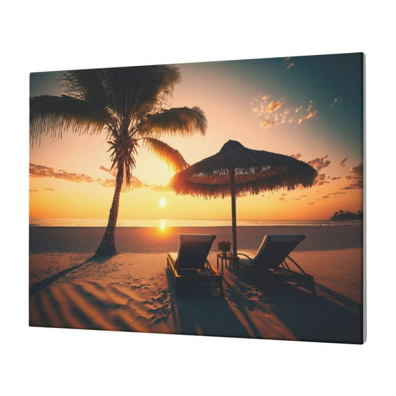 Logiee Hawaiian Sunset Beach Print Canvas Wall Art,Canvas Picture Prints with Frame, Wall Art Decorative,Canvas Decorative,Suitable for Living Room Bedroom Office Room 30x40