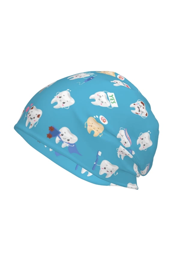 Healthy And Ill White Teeth Print Unisex Knit Beanie for Men Women Winter Hat,Beanies Skull Caps