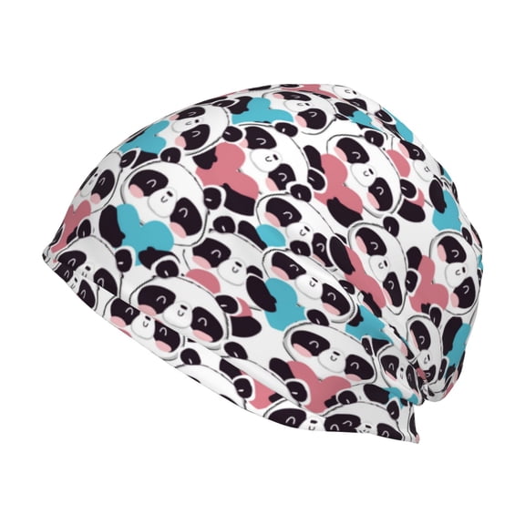 Logiee Heart Panda Print Unisex Knit Beanie for Men Women Winter Hat,Beanies Skull Caps