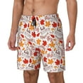 thumbnail image 1 of Logiee Hello Autumn Maple Leaf Print Men's Swim Trunk,Quick Dry Board Shorts ,Men's Swim Trunks with Compression Liner, Bathing Suits with Pockets-Medium, 1 of 6