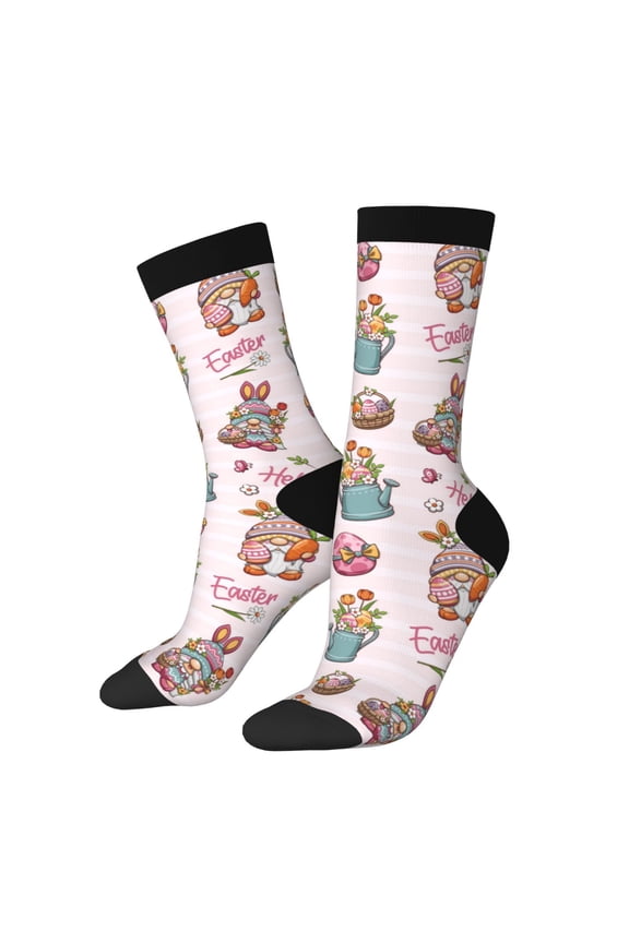 Hello Easter Print Adult Socks for Men & Women,Calf Socks, Ankle Socks,Boots Socks,Breathable Casual Sock,Unisex Crew Socks