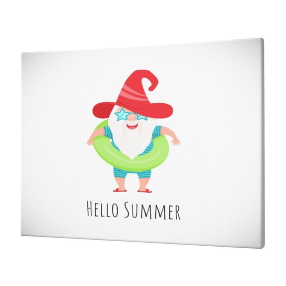 Logiee Hello Summer Gnome 2 Print Canvas Wall Art,Canvas Picture Prints with Frame, Wall Art Decorative,Canvas Decorative,Suitable for Living Room Bedroom Office Room 30x40