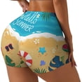 thumbnail image 1 of Logiee Hello Summer1 Print Women's Biker Shorts,Workout Gym Shorts,Scrunch Shorts,Tummy Control Hidden Scrunch Running Yoga Shorts-Medium, 1 of 8