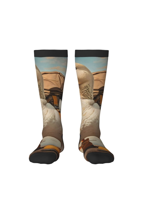 Hiking Duck Print Gift Stocking Stuffers,Adult Stockings,Novelty Socks,Funny Socks Birthday Running Walking Sleeping