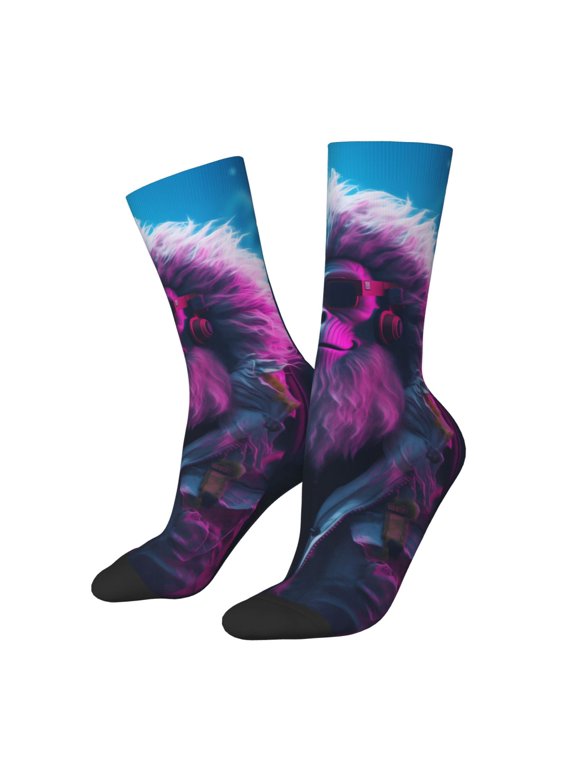 Hip-Hop Glasses Gorilla Print Adult Socks for Men & Women,Calf Socks, Ankle Socks,Boots Socks,Breathable Casual Sock,Unisex Crew Socks