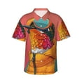 thumbnail image 1 of Logiee Hip Hummingbird In Jacket Print Mens Hawaiian Shirts,Loose-Fit Short Sleeve Button Down Tropical Aloha Beach Shirt,Summer Vacation Wedding Tops,3X-Large, 1 of 7