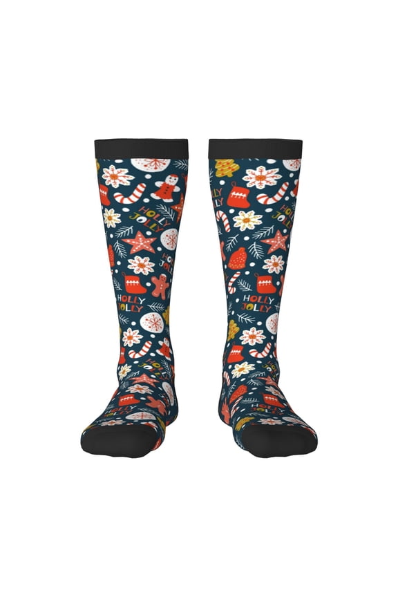 Holiday Christmas Cookies Print Gift Stocking Stuffers,Adult Stockings,Novelty Socks,Funny Socks Birthday Running Walking Sleeping