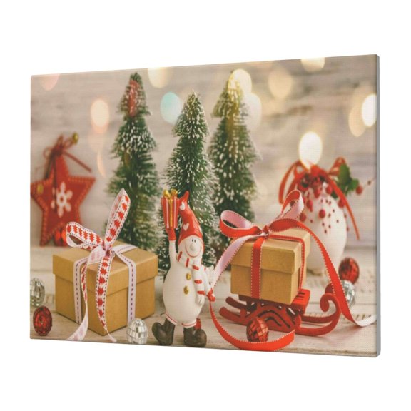 Logiee Holiday Christmas Stars Print Canvas Wall Art,Canvas Picture Prints with Frame, Wall Art Decorative,Canvas Decorative,Suitable for Living Room Bedroom Office Room 30x40