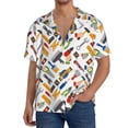 thumbnail image 1 of Logiee Home construction tools Print Men's Button Down Shirts Short Sleeve, Summer Beach Shirts,Vacation Wedding Shirts,Men's Casual Button-Down Shirts with Pocket-4X-Large, 1 of 5