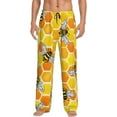 thumbnail image 1 of Logiee Honeycombs Print Pajama Pants for Men,Men’s Pajama Bottoms,Mens PJ Pants with Pockets & Button Fly-Small, 1 of 6