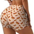 thumbnail image 1 of Logiee Hot Dog 2 Print Women's Biker Shorts,Workout Gym Shorts,Scrunch Shorts,Tummy Control Hidden Scrunch Running Yoga Shorts-Large, 1 of 8