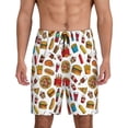 thumbnail image 1 of Logiee Hot Dog Pizza Print Men's Pajama Shorts with Drawstring & Pockets,Sleep Shorts for Men,Sleepwear Bottoms,Elastic Waistband Loungewear-XX-Large, 1 of 6